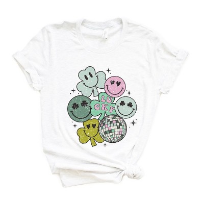 Simply Sage Market Women's Lucky Smiley Disco Short Sleeve Graphic Tee