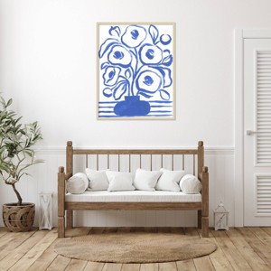 Amanti Art Blue Brush Flowers I by June Erica Vess Framed Wall Art Print - 1 of 4