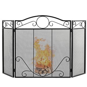 Tangkula 3-Panel Fireplace Screen Decoration Cover Pets Baby Child Safty Folded Fire Doors - 1 of 4