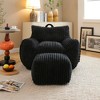 GDFStudio Edie 2 Piece Corduroy Bean Bag Chair with Ottoman - 2 of 4