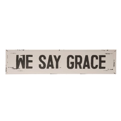 Transpac Metal 29.88 in. White Spring We Say Grace Wall Decor
