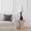 Curved Ceramic Table Lamp with Asymmetrical White Fabric Shade - Elegant Designs: Modern Bedroom & Office Decor - 4 of 4