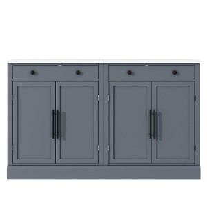 Chery Life Modern White Kitchen Pantry,Buffet Food Storage with Drawer, 2 Adjustable Shelves and 2 Door Shelves for Dining, Kitchen, Set of 2 - 1 of 4