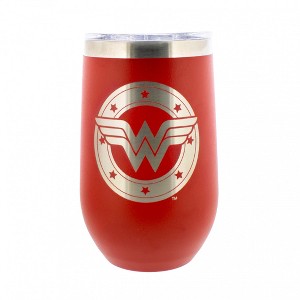 Adult Wonder Woman Silver Logo 16oz Wine Tumbler - 1 of 2