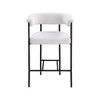 Meridian Furniture,Malin Cream Boucle Fabric Counter Stool, Set of 2 - 2 of 4