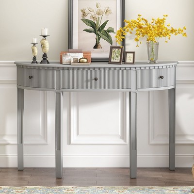 NicBex Modern Curved Console Table for Entryway,Sofa Table with 3 Drawers & 1 Bottom Shelf,Entryway Table for Entrance,Hallway,Living Room