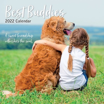 The Gifted Stationery 2021 - 2022 Monthly Wall Calendar, 16 Month, Best Buddies Dog Theme with Reminder Stickers, 12 x 12 in