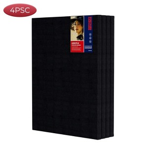 HANSILK Stretched Canvas for Painting-12x16 inch Set of 4-Primed White Blank Canvases for Painting - 1 of 4