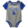 MLB Los Angeles Dodgers Baby Boys' Pinstripe 3pk Bodysuit - 0-3M