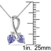 EVERLY JEWELRY  |   Sterling Silver 0.007 CT Diamond TW & 4/5 CT TGW Tanzanite Heart Pendant With Chain - 2 of 3