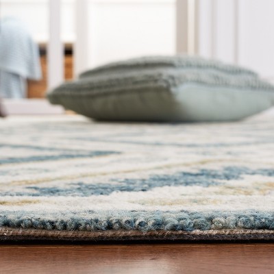 Handmade Blue and Ivory Wool Tufted 3' x 5' Area Rug