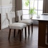 TiramisuBest Mid Century Modern Dining Chairs Set of 2 Linen Fabric Upholstered Hardwood Frame Farmhouse Kitchen Rubberwood Legs 300 lb - 4 of 4