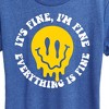 Women's - Instant Message - Everything Is Fine Melted Smile Short Sleeve Graphic T-Shirt - 2 of 4
