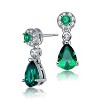 Guili Dress Earrings in White Gold Plated Sterling Silver with Colorful CZ – Radiant Sparkle and Romantic Charm for Special Occasions - 2 of 2