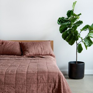 French Linen Box Stitch Quilt | BOKSER HOME - 1 of 4
