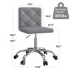 VECELO PU Leather Armless Office Chair, Adjustable Height & 360° Rolling Swivel for Home or Office - 3 of 4