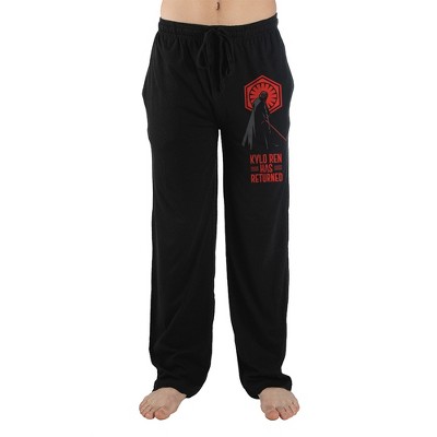 Kylo Ren Star Wars Characters Mens Black Sleep Pajama Pants