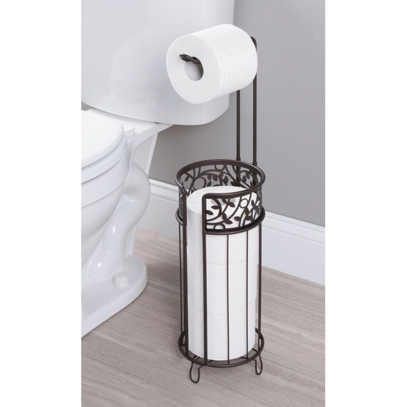 mDesign Steel Toilet Paper Roll Storage and Dispenser for Bathroom, 5 of 7