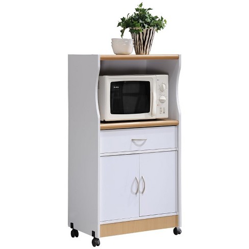 Microwave Kitchen Cart In White - Hodedah : Target