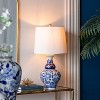 KTMBDW Chinoiserie Classic LED Table Lamp, Ceramic Vase Bedside Lamp for Bedroom, Living Room, Office, Blue & White - 2 of 4