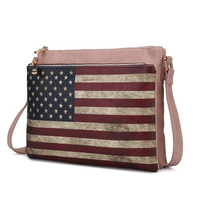 MKF Collection Madeline Printed Flag Vegan Leather Crossbody Bag by Mia K