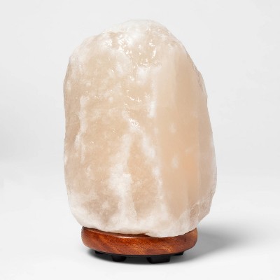 Photo 1 of **READ NOTES**
Glow Natural Salt Table Lamp White  Himalayan Glow: Modern Quartz, ETL Touch Dimmer, Neem Wood Base
