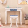 Tangkula Kids Vanity Table and Chair Set Princess Makeup Table with Stool Removable Tri-Folding Mirror - 4 of 4