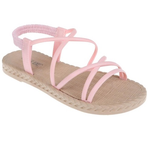 Fifth Luxe Cute Strappy Sandals For Women Comfortable Beach Sandals For Women Casual And Dressy Flats With Braided Outsole Blush 11 Target