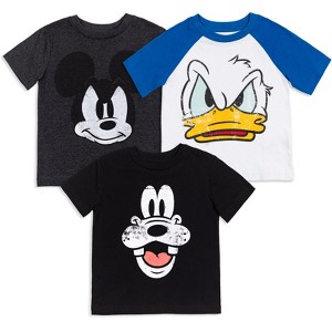 Disney Mickey Mouse Goofy Donald Duck 3 Pack T-Shirts Toddler to Big Kid - 1 of 4