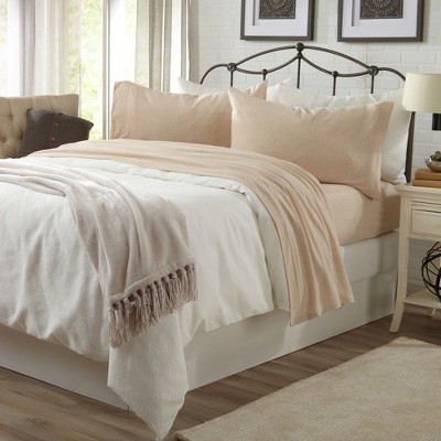 Oatmeal Full Jersey Knit Cotton Blend Sheet Set