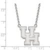 Black Bow Jewelry 10k White Gold Houston Cougars NCAA Necklace 18 Inch - 2 of 4
