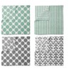 Bacati - Ikat Dots Stripes Mint Grey Neutral 10 pc Crib Set with 2 Crib Fitted Sheets 4 Muslin Swaddling Blankets - 3 of 4