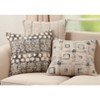 Saro Lifestyle Squares Embroidered Block Print Pillow - Down Filled, 20" Square, Blue - 3 of 3