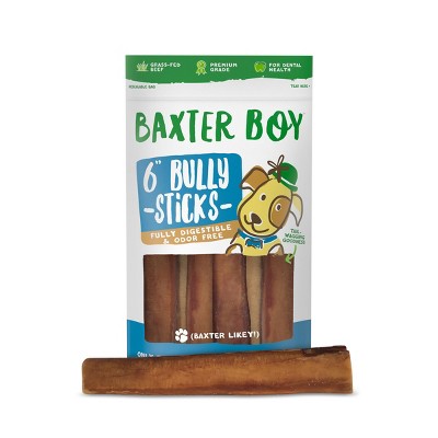 Baxter Boy 6" Thick Bully Sticks Beef Dog Treats - 5pk