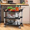 Heavy Duty Plastic Utility Cart with 3 Tier Shelves and Wheels, Rolling Service Cart for Kitchen, Office, Restaurant - 4 of 4