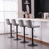 YOUNIKE Leather Upholstered Barstools Set of 2 Modern Adjustable Swivel Counter Height Bar Stools with Backrest 19.09"Wx20.87"Dx(32.68"-42.13")H - 4 of 4