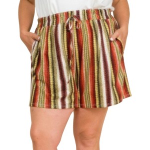 Slickblue Plus Size Snake Skin Print Casual Shorts with Elastic Waist and Pockets - Multicolor, Size 1XL-3XL - 1 of 4
