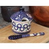 Blue Rose Polish Pottery P057 Manufaktura Honey Pot & Dipper - 2 of 2