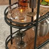 Kitchen Cart with Three Amber Tinted Tempered Glass Shelves - 2 of 4