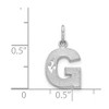 Black Bow Jewelry 14k White Gold, Julia Collection, Small Satin Block Initial G Pendant - 3 of 4