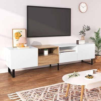 NicBex TV Stand for 85 Inch TV with Open Shelf,TV Entertainment Center with 2 Cabinets and 2 Drawers,TV Console Table for Living Room