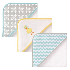 Luvable Friends Baby Unisex Cotton Terry Hooded Towels, Scuba Duck, One Size - 1 of 1