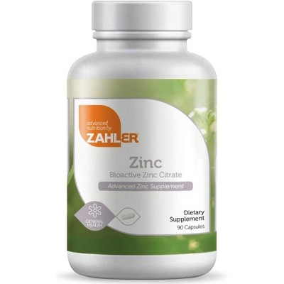 Zahler Zinc, Biactive Zinc Supplement, Kosher - 90 Capsules : Target