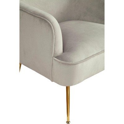 Rebecca Gray Velour Lounge Chair with Gold Legs