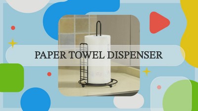 Freestanding Black Iron Paper Towel Holder with Raised Base