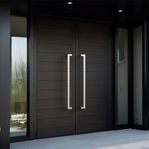 Modern Satin Push Pull Door Handle – Long Stainless Steel Handle for Glass, Barn, Shower, or Wooden Doors – Contemporary Entry Design - 1 of 4