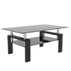 GlasFlength Living Room Modern Minimalist End Tables, Stylish and Fashion, Space Saving for Small Homes Spaces, Black,39.37”*23.62”*17.7" - 2 of 4