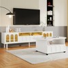 2-piece Set Of Cream-style TV Stand And Coffee Table. LED Strip TV Stand Suitable For TVs Under 80 Inches, Suitable For Living Rooms, White - 2 of 4