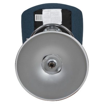 Contemporary Blue Fabric and Chrome Adjustable Swivel Barstool