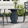 LuxenHome Outdoor Side Table, 24" Gray Pineapple Outdoor Cement Side Table,Patio End Table for Garden Porch Backyard - 4 of 4